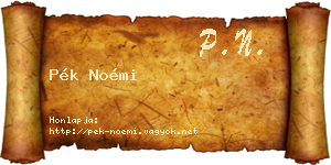 Pék Noémi névjegykártya